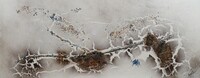 54-technique mixte caf&eacute; brou de noix r&eacute;sine sur dibond 40 x 100 cm