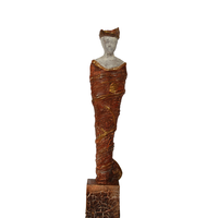 st2-statue sur pied r&eacute;sine tissu et pigment hauteur 43 cm