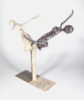 st8-statue sur pied r&eacute;sine tissu et pigment hauteur 42 cm