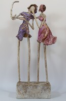 st3-statues sur pied r&eacute;sine tissu et pigment hauteur 53 cm