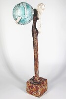 st6-statue sur pied r&eacute;sine tissu et pigment hauteur 53 cm