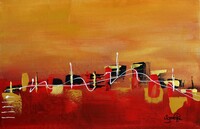21-acrylique sur carton toil&eacute; 41 x 27 cm
